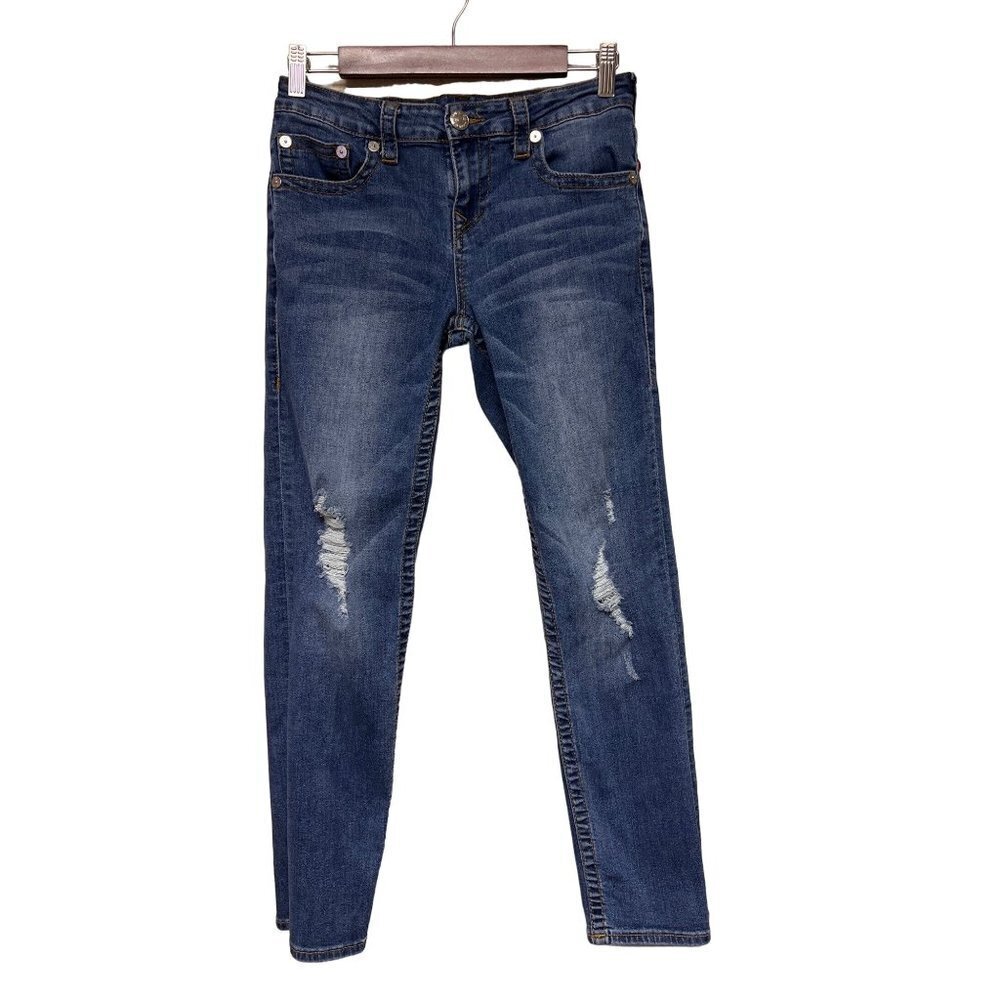 True Religion Distressed Skinny Denim Jeans Girl's Size 14